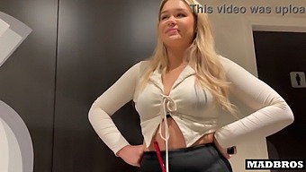 An English Executive Experiences An Unexpected Sexual Encounter In The Restroom And The Elevator During Her Working Hours!