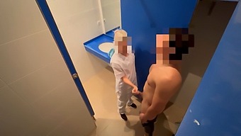 Toilet Cleaning Girl Helps Finish Me Cumming With Blowjob