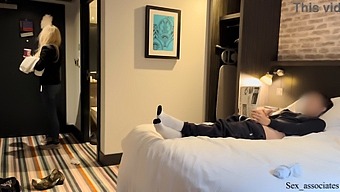 A Hotel Maid'S Unexpected Encounter With A Man Pleasuring Himself Leads To A Willing Helper For His Climax