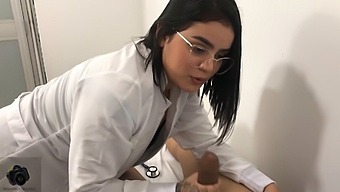 Latina Doctor With A Large Butt Assists Her Patient With An Erectile Dysfunction - En Español.
