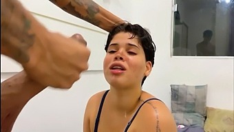 Brazilian Wife Gives A Sloppy Blowjob