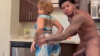 Young Ebony Girl Gets A Big Black Cock In Her Kitchen